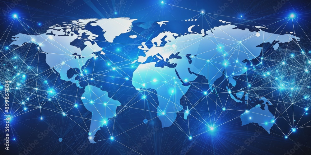 Global Network Connections with Glowing Lines and Points, Network , Connection , Technology , Global Global Network Connections with Glowing Lines and Points, Network , Connection , Technology , Global