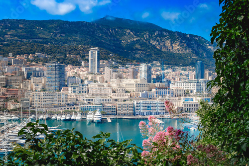 Obraz na płótnie Monaco Monte Carlo sea view with yachts in the sunny day. w salonie