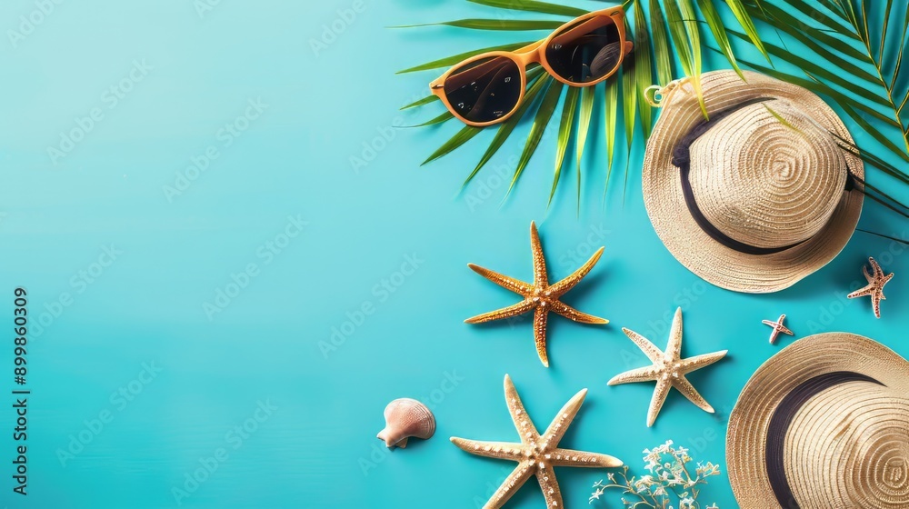 Summer vacation concept, travel background with copy space Summer vacation concept, travel background with copy space