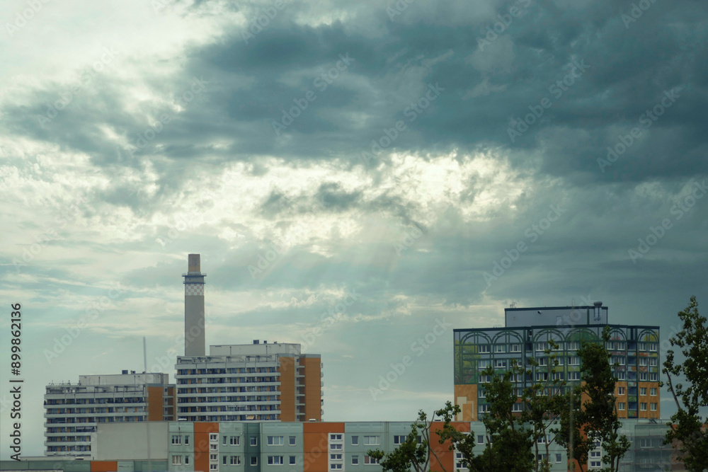 Berlin's Marzahn district, veiled beneath the clouds Berlin's Marzahn district, veiled beneath the clouds