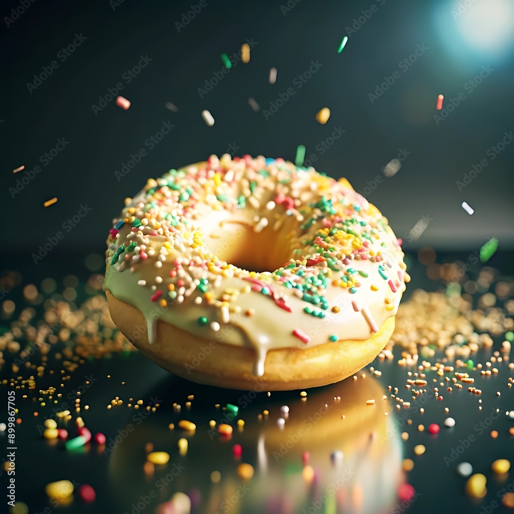 a-donut-with-icing-and-sprinkles-falling-off a-donut-with-icing-and-sprinkles-falling-off