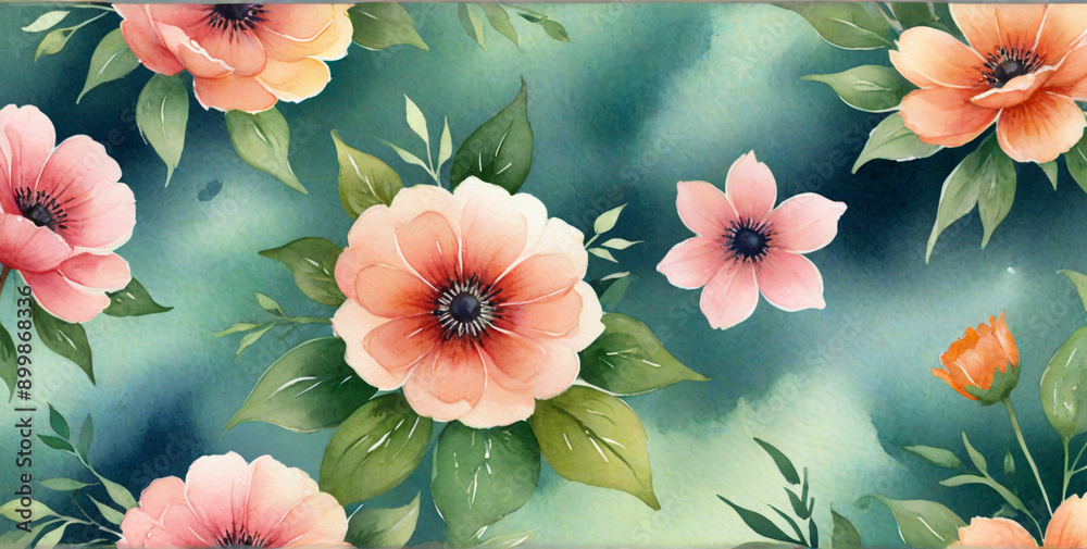 floral background with poppies floral background with poppies