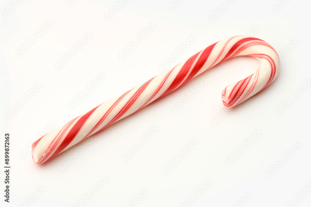 Fototapeta premium Christmas candy cane, red and white on a white background