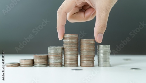 Image of accumulating wealth multiplication savings coins 