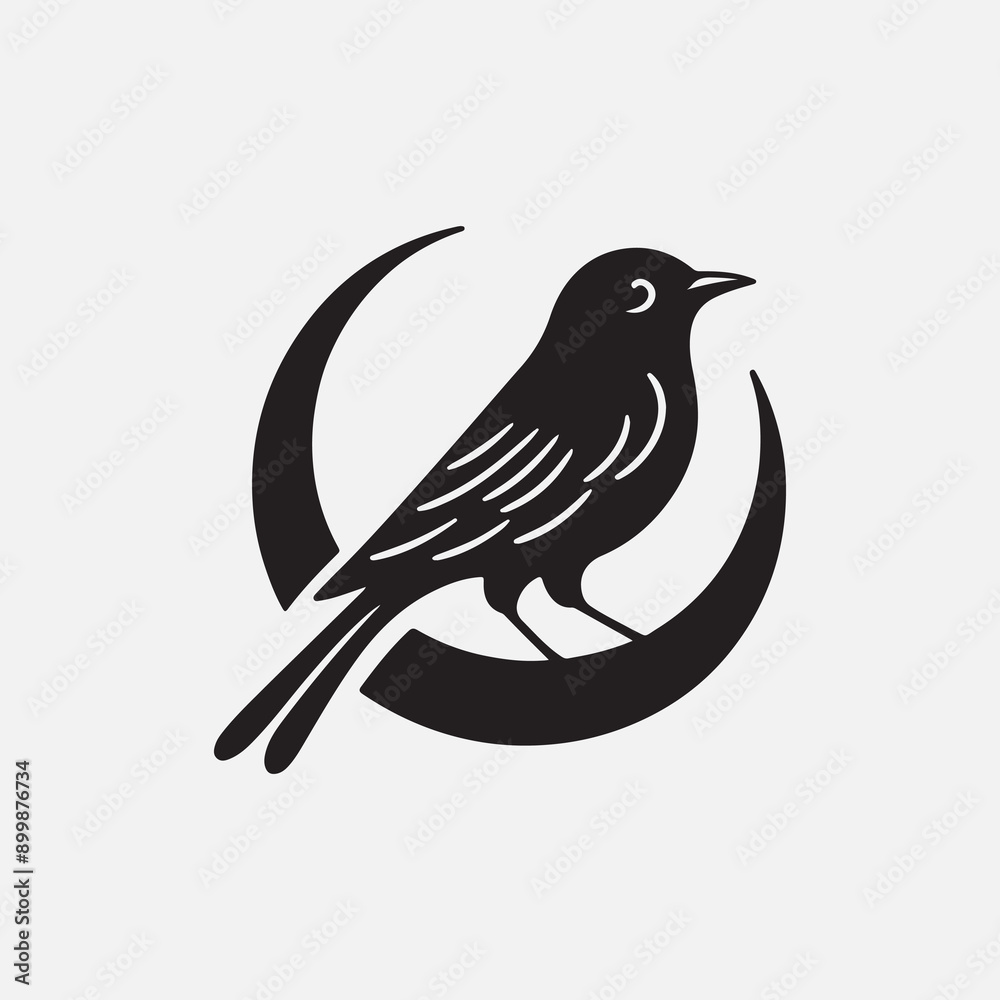 Obraz premium Hand-drawn bird silhouette vector illustration