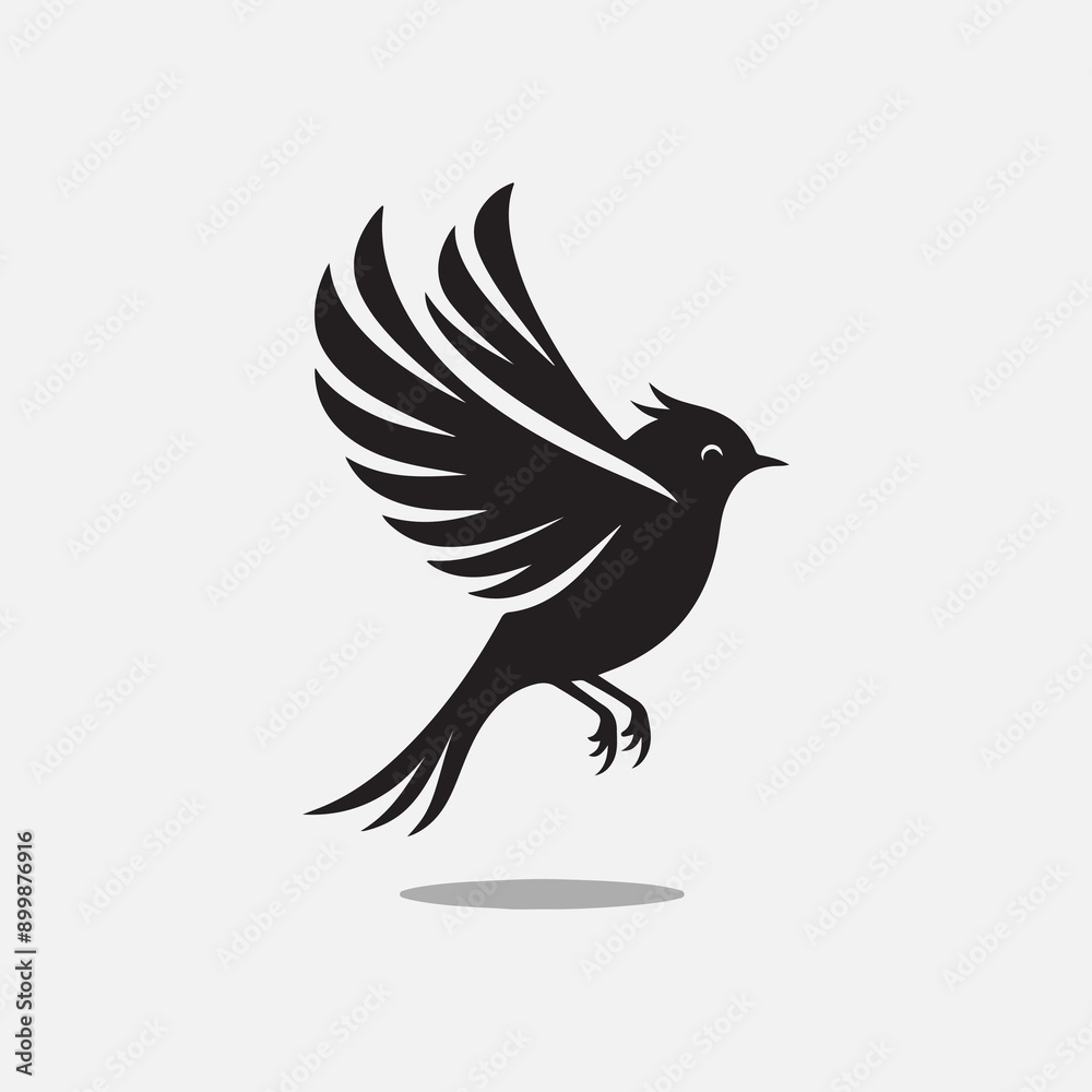 Fototapeta premium Hand-drawn bird silhouette vector illustration