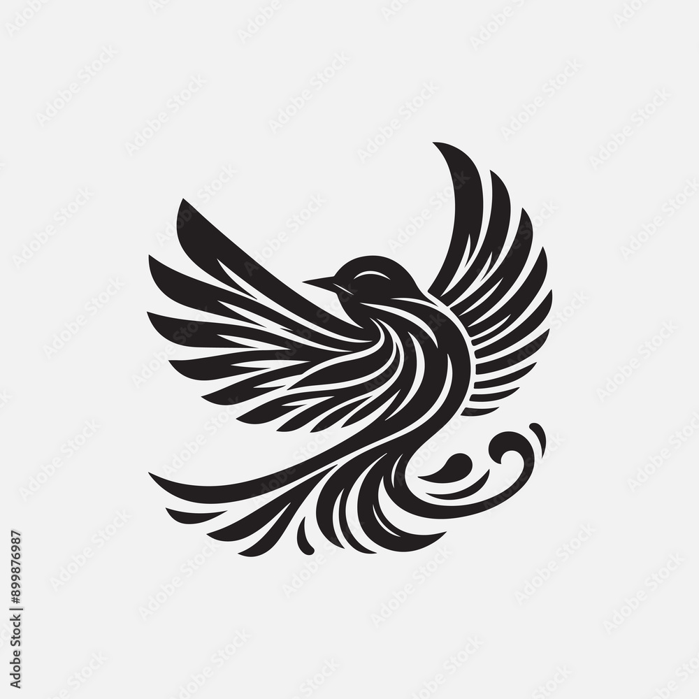 Hand-drawn bird silhouette vector illustration Hand-drawn bird silhouette vector illustration