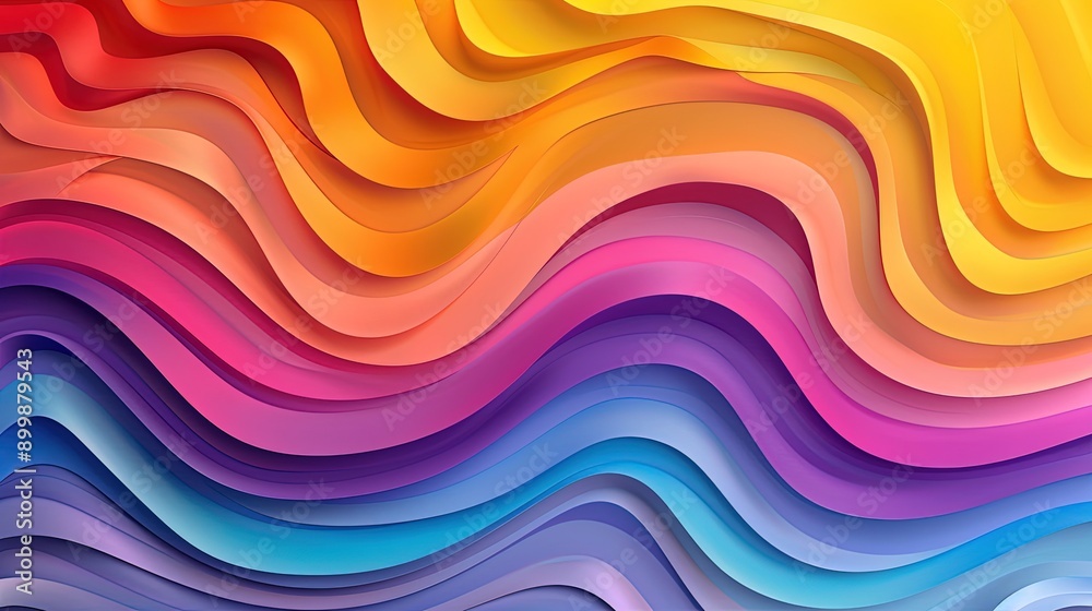 Obraz premium Colorful abstract wave pattern background flowing in a seamless loop