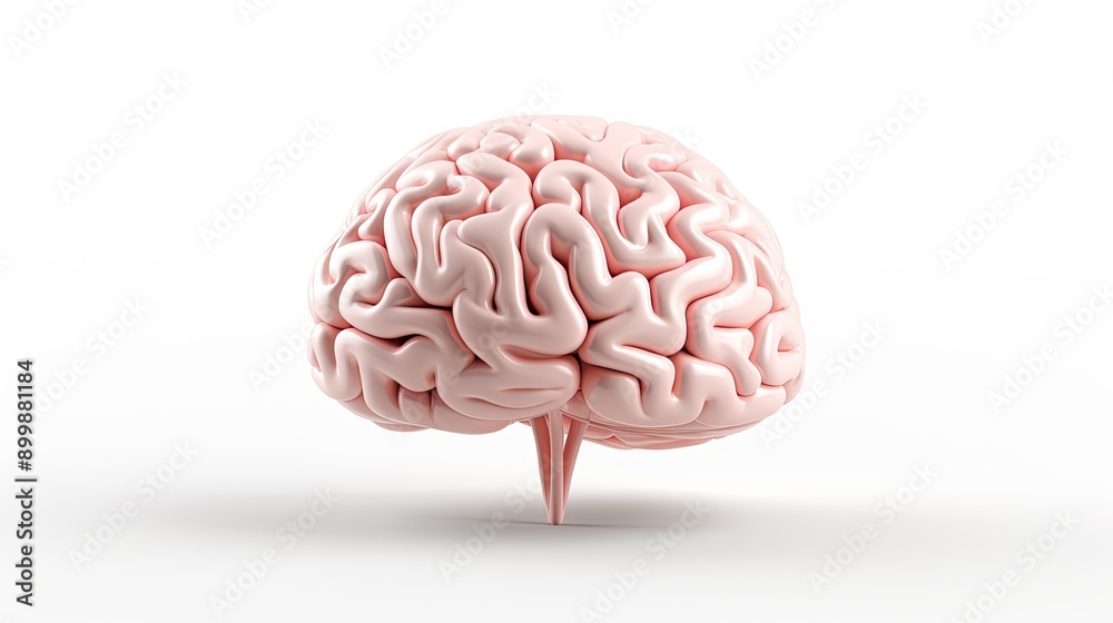 Human brain on a white background AI generated