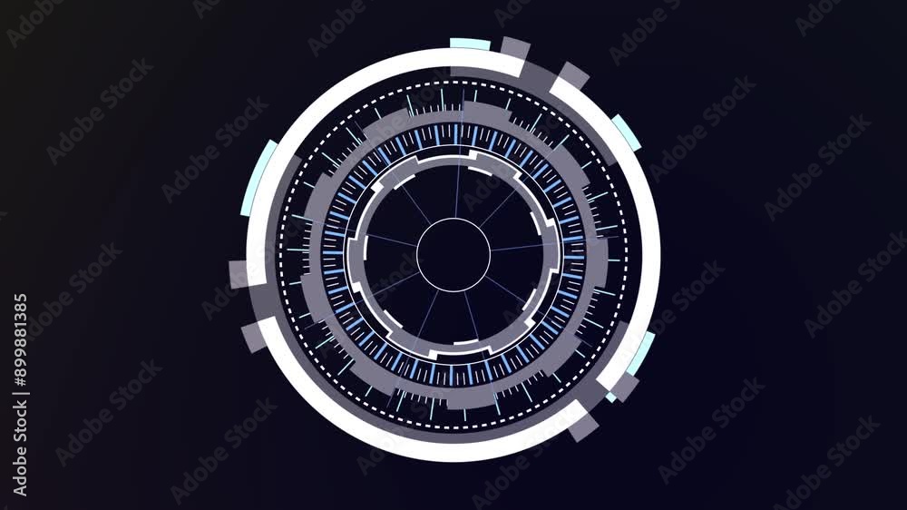 glowing HUD Animation Circular Interface.
