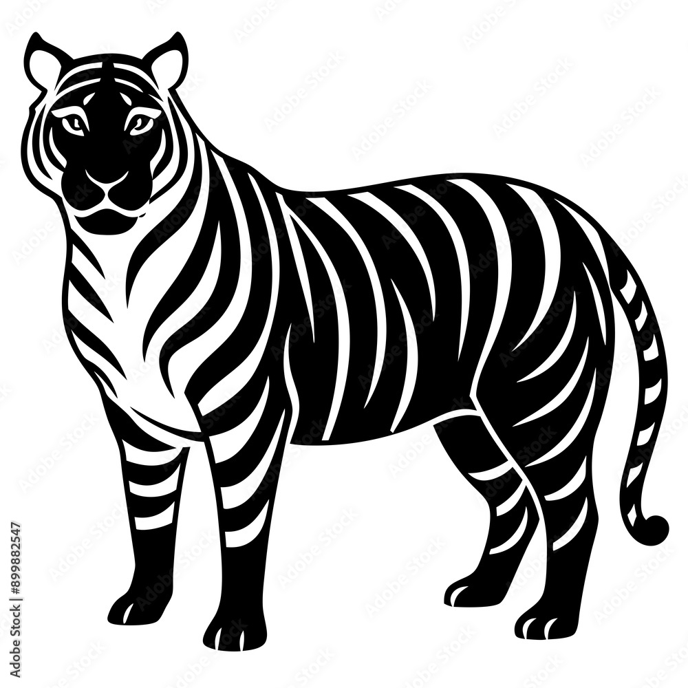 vector silhouette of a Tiger