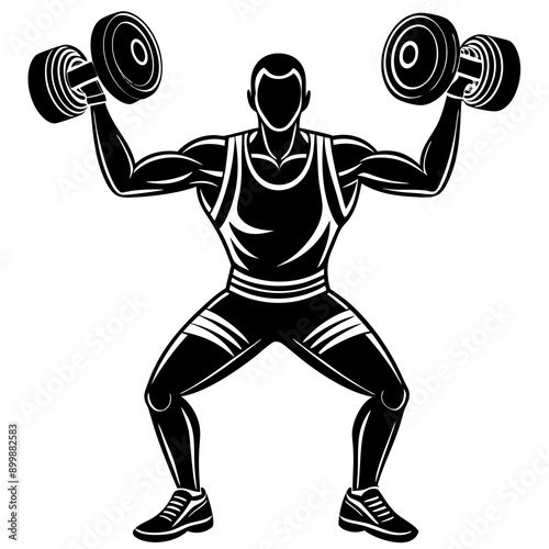 workout vector silhouette on white background