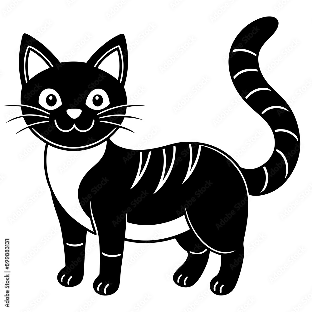 cute cat pet animal playing pose style vector silhouette cute cat pet animal playing pose style vector silhouette