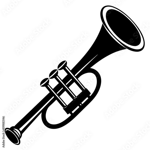 Wall Mural Trumpet musical instruments Vector  silhouette with a white background