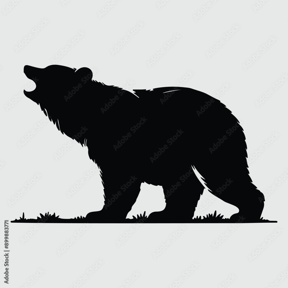 A bear silhouette vector art style with white background A bear silhouette vector art style with white background