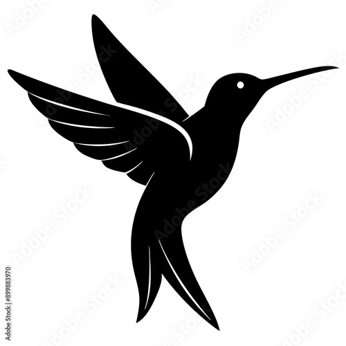 Black hummingbird vector silhouette 