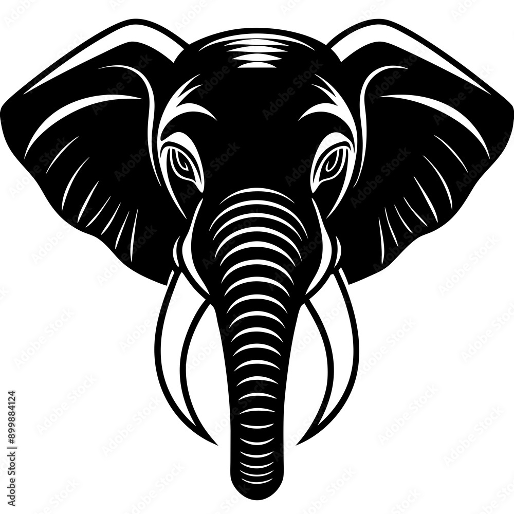 Elephant head vector silhouette Elephant head vector silhouette