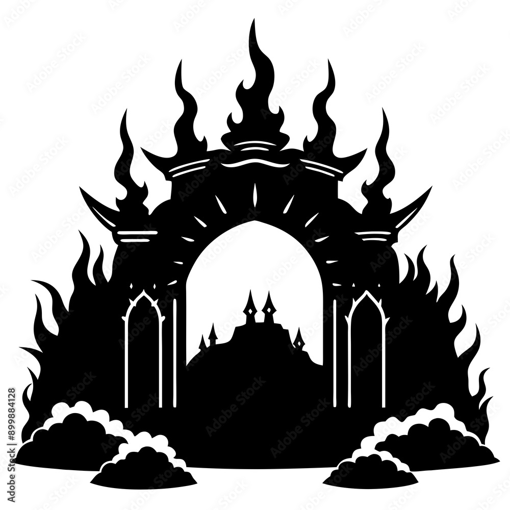 hell gate vector silhouette 