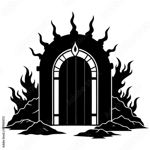hell gate vector silhouette 