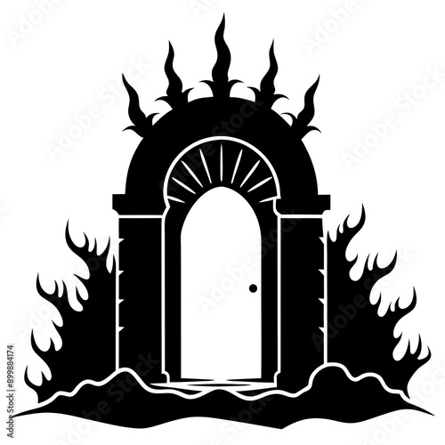 hell gate vector silhouette 