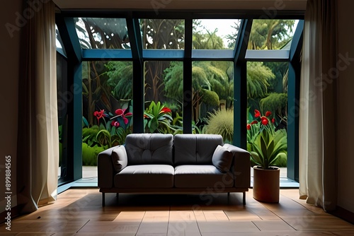 Interior of garden room for rest
