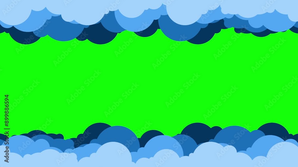 animated 2d clouds moving forward on grenn screen animated 2d clouds moving forward on grenn screen