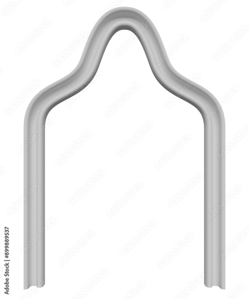 A white frame with a curve. 3d rendering. A white frame with a curve. 3d rendering.