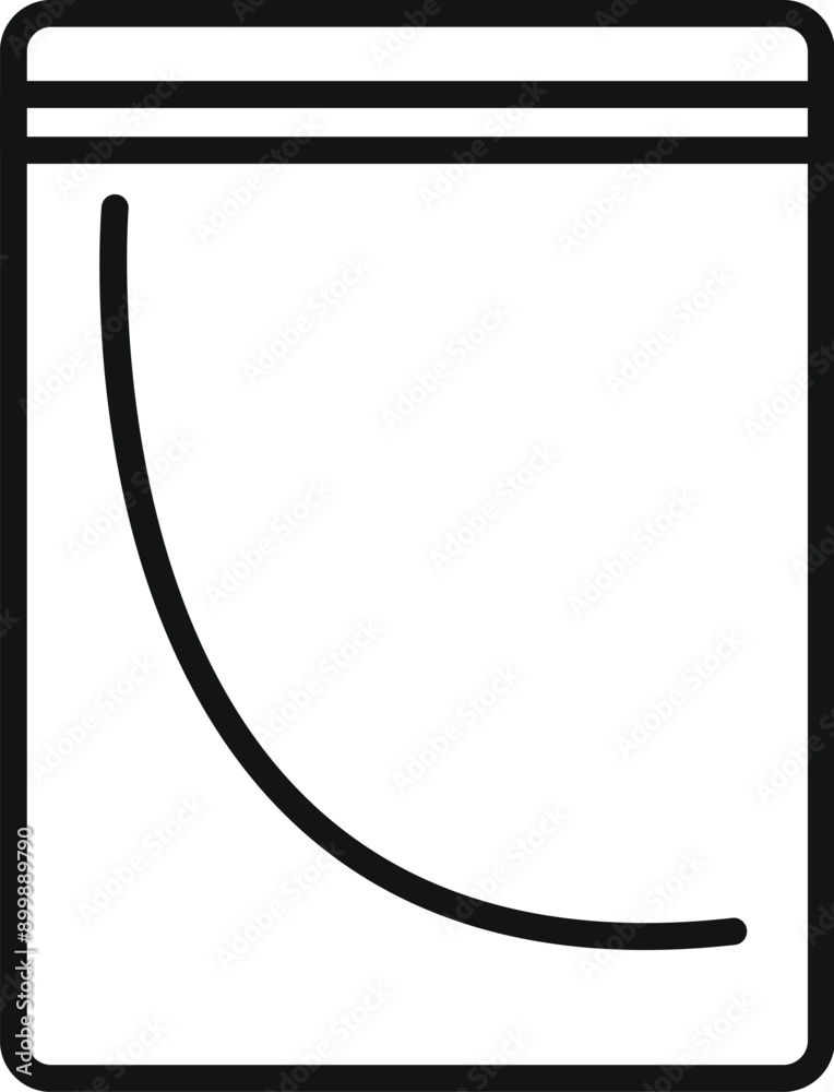 Line icon of a police evidence bag containing a long strand of hair Line icon of a police evidence bag containing a long strand of hair