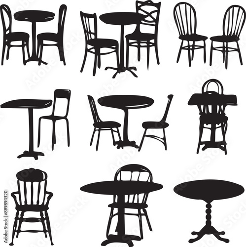 Silhouette furniture table were vector 