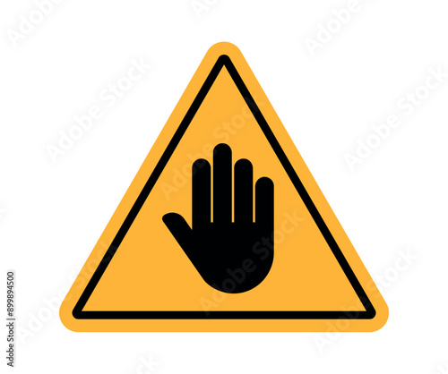 Yellow Stop Sign Vector Illustration Isolated on White Background