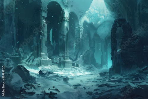 Ancient Ice Cavern Ruins of a Forgotten City © Zeeezz