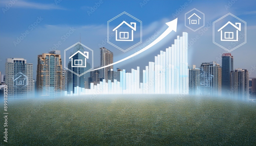 rising real estate graph rising real estate graph