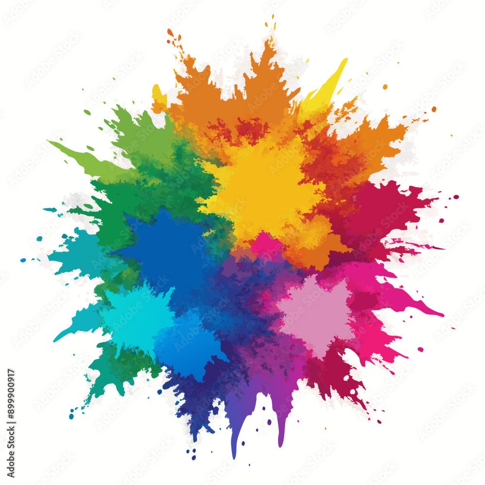 Multicolor powder explosion on White background Multicolor powder explosion on White background