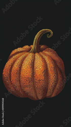 Pumpkin with Intricate Dot Patterns photo