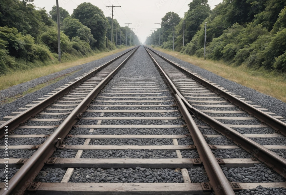 Railway tracks disappearing into the distance Railway tracks disappearing into the distance