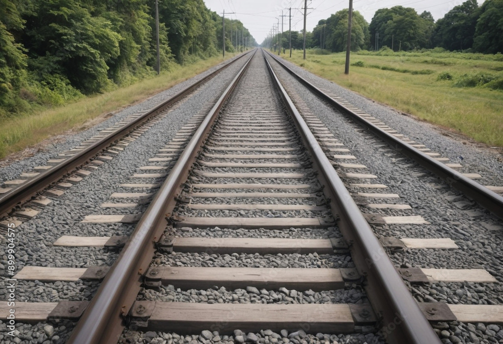 Railway tracks disappearing into the distance Railway tracks disappearing into the distance