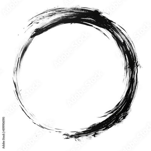 ink painting circle isolated on white background