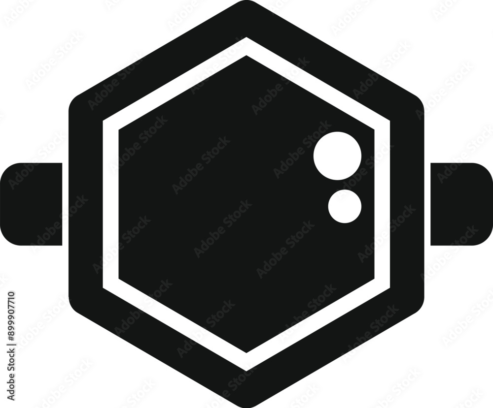 Black hexagon virtual reality glasses icon representing modern technology and the future of entertainment Black hexagon virtual reality glasses icon representing modern technology and the future of entertainment