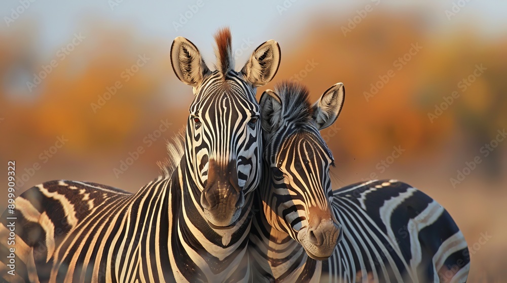 Naklejka premium Lonely zebra amongst wilder beasts