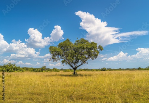 heart-shaped tree stands alone in the middle of an open field, surrounded by tall grass