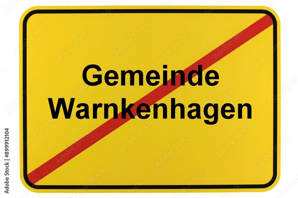 Illustration eines Ortsschildes der Gemeinde Warnkenhagen in Mecklenburg-Vorpommern Illustration eines Ortsschildes der Gemeinde Warnkenhagen in Mecklenburg-Vorpommern