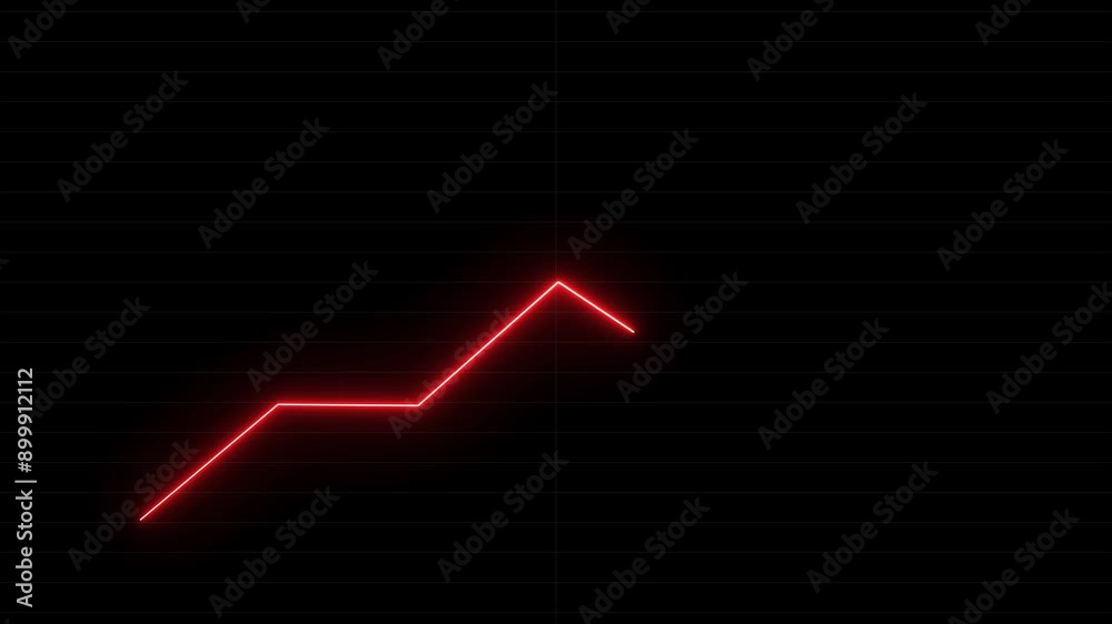 Market recovery concept.  Animated business graph chart with upward trend background 4k video.