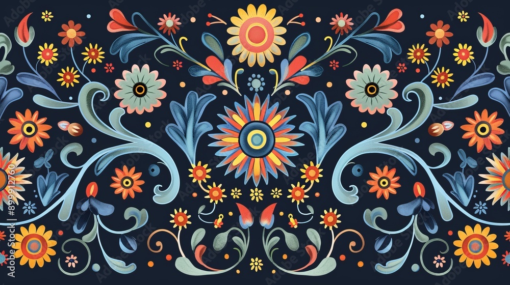 Fototapeta premium Set Crimean Tatar pattern 