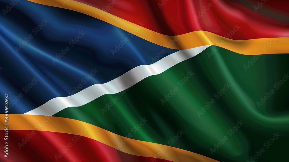 The flag of South Africa. Flag icon. Standard color. Standard size. A rectangular flag. Computer illustration. Digital illustration. Vector illustration. The flag of South Africa. Flag icon. Standard color. Standard size. A rectangular flag. Computer illustration. Digital illustration. Vector illustration.