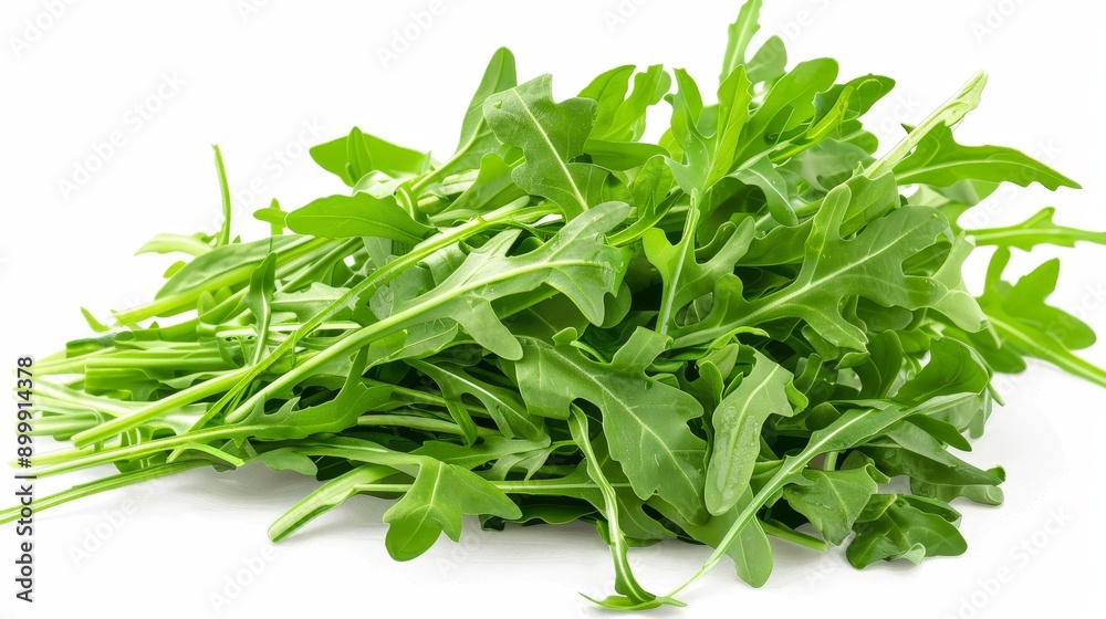 fresh green arugula bunch on white background fresh green arugula bunch on white background