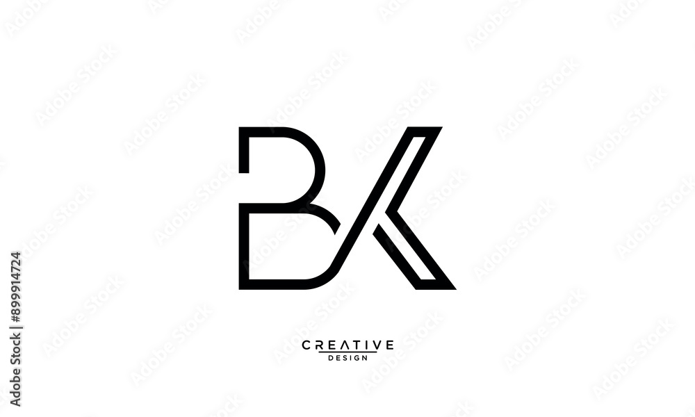 BK, KB, B, K, Abstract Letters Logo Monogram BK, KB, B, K, Abstract Letters Logo Monogram