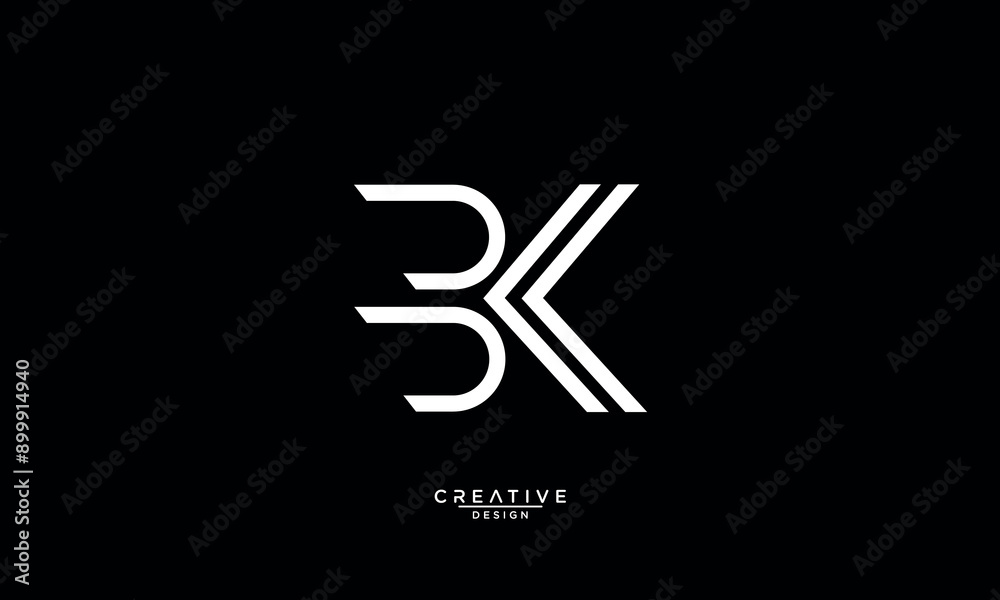 BK, KB, B, K, Abstract Letters Logo Monogram BK, KB, B, K, Abstract Letters Logo Monogram
