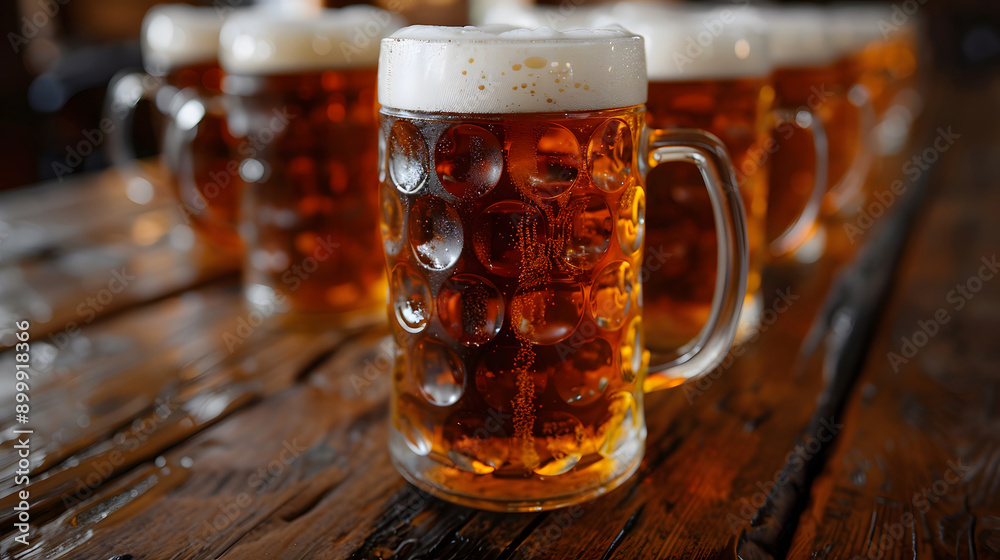 Traditional Beer Tasting: Close-Up of Different Craft Beers at an Autumn Fair. Traditional Beer Tasting: Close-Up of Different Craft Beers at an Autumn Fair.