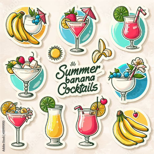 fruit cocktails stickers