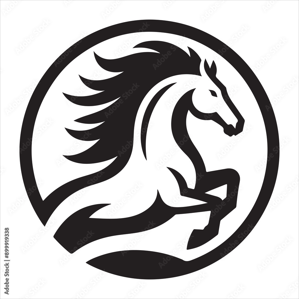 A drawing in black and white of a horse A drawing in black and white of a horse